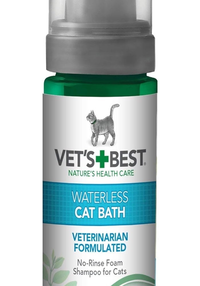Vet's Best Waterless Cat Bath Foam Shampoo with Aloe Vera, Oatmeal, and Neem Oil - 118ml - Image 1
