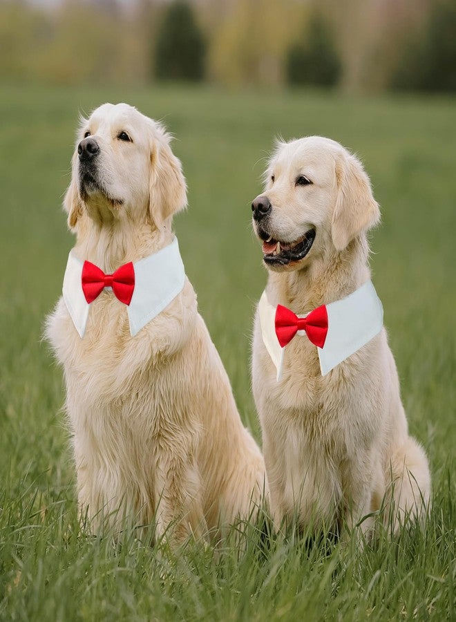 Koolmox Dog Bow Ties for Large Dogs, KOOLMOX Red Tuxedo for Dogs, Tuxedo Dog Neck Bow Red with Adjustable White Collar Formal Pet Collar Necktie for Small Medium Large Boy Dog Tuxedo Tux Wedding Outfits - Image 5