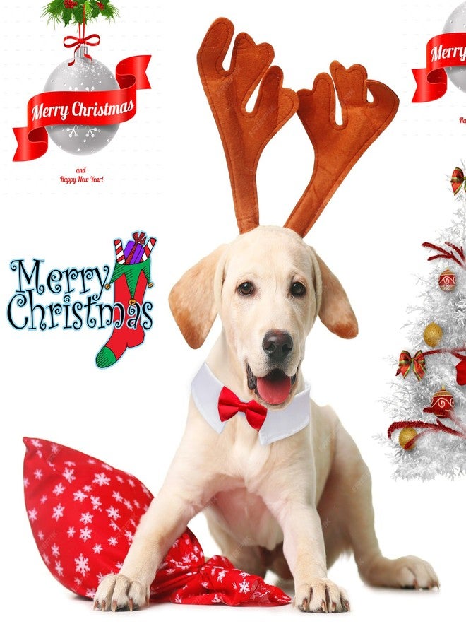 Koolmox Dog Bow Ties for Large Dogs, KOOLMOX Red Tuxedo for Dogs, Tuxedo Dog Neck Bow Red with Adjustable White Collar Formal Pet Collar Necktie for Small Medium Large Boy Dog Tuxedo Tux Wedding Outfits - Image 4