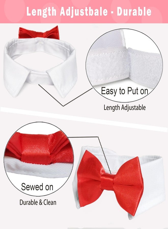 Koolmox Dog Bow Ties for Large Dogs, KOOLMOX Red Tuxedo for Dogs, Tuxedo Dog Neck Bow Red with Adjustable White Collar Formal Pet Collar Necktie for Small Medium Large Boy Dog Tuxedo Tux Wedding Outfits - Image 3