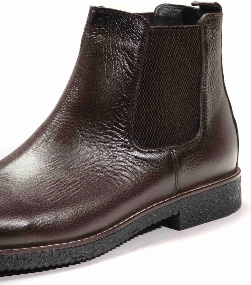 Dufy Brown Men's Leather Flat Boots