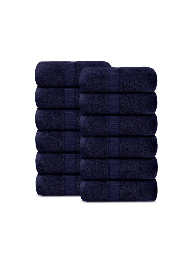 Lavish Touch 100% Combed Cotton Washcloths (12 Pack, 33 x 33 cms) - 600 GSM, Face towel Set Highly Absorbent Quick Dry and Soft Towels - Image 1