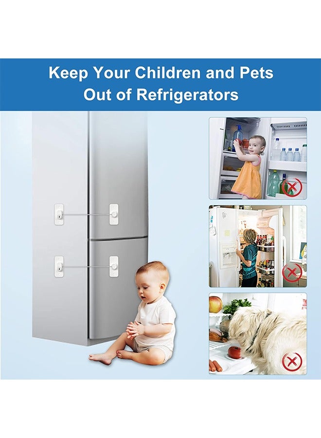 قفل الثلاجة 2 حزمة ، 2 حزمة قفل الثلاجة مع مفتاح ، 2 أنواع من سوبر لاصقة - Image 2