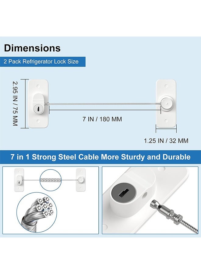 قفل الثلاجة 2 حزمة ، 2 حزمة قفل الثلاجة مع مفتاح ، 2 أنواع من سوبر لاصقة - Image 4
