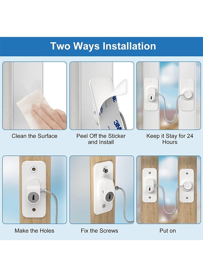 قفل الثلاجة 2 حزمة ، 2 حزمة قفل الثلاجة مع مفتاح ، 2 أنواع من سوبر لاصقة - Image 5