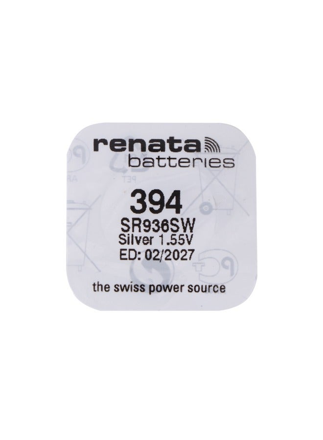 Renata wristwatch battery - Swiss made, 1.55V button cell, Renata Long Life Battery, Strap (1 pcs) R394-1, SR936SW - Image 2