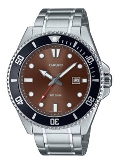 CASIO Quartz Analog Brown Dial Stainless Steel Men's Watch MDV-107D-5AV 