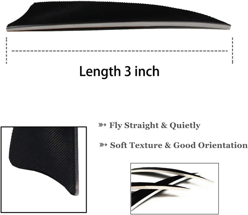 MS JUMPPER Arrows 3 Inch Real Feathers Fletching with Shield Cut for DIY Hunting Shooting Shafts (36 Pack) - Image 2