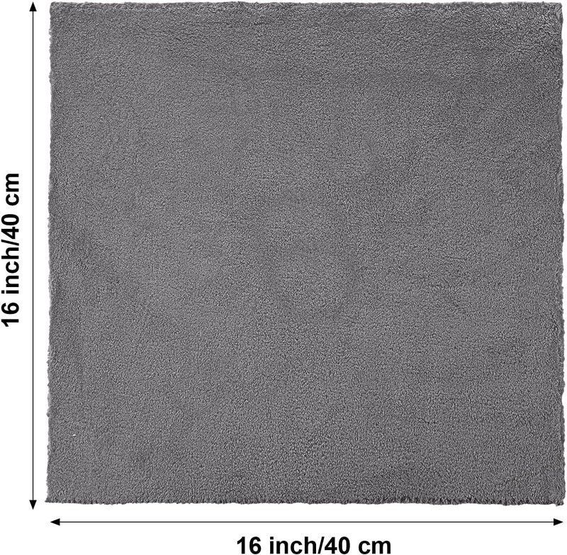 Shimeyao 30 Pcs Edgeless Microfiber Plush Towels for Cars - 500 GSM, 16 x 16 Inch (Gray) - Image 2
