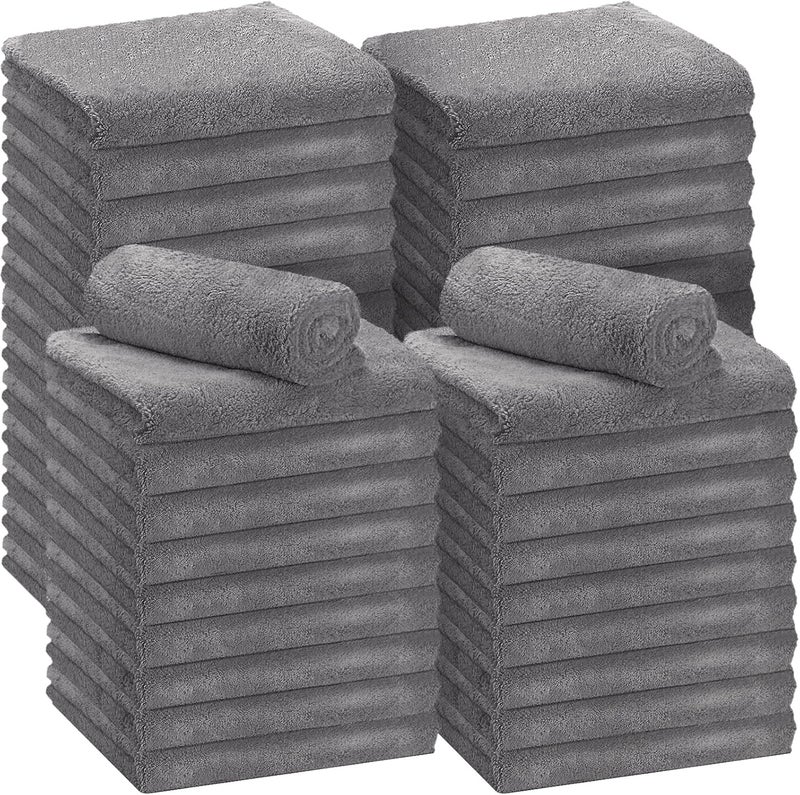 Shimeyao 30 Pcs Edgeless Microfiber Plush Towels for Cars - 500 GSM, 16 x 16 Inch (Gray) - Image 1