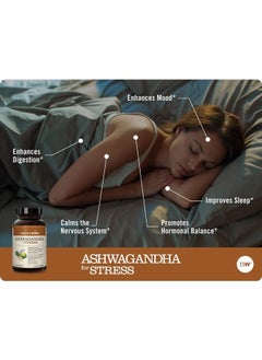 NatureWise Ashwagandha for Stress | Calming KSM-66 Herbal Supplement Extract + GABA, L-Theanine, Rhodiola Rosea, Light Brown, 60 Count  - Image 2