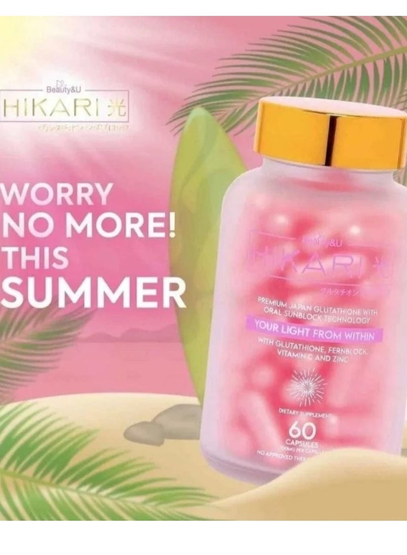 Hikari Glutathione Ultra Premium Japanese with Oral Sunscreen 60 Capsules - Image 4