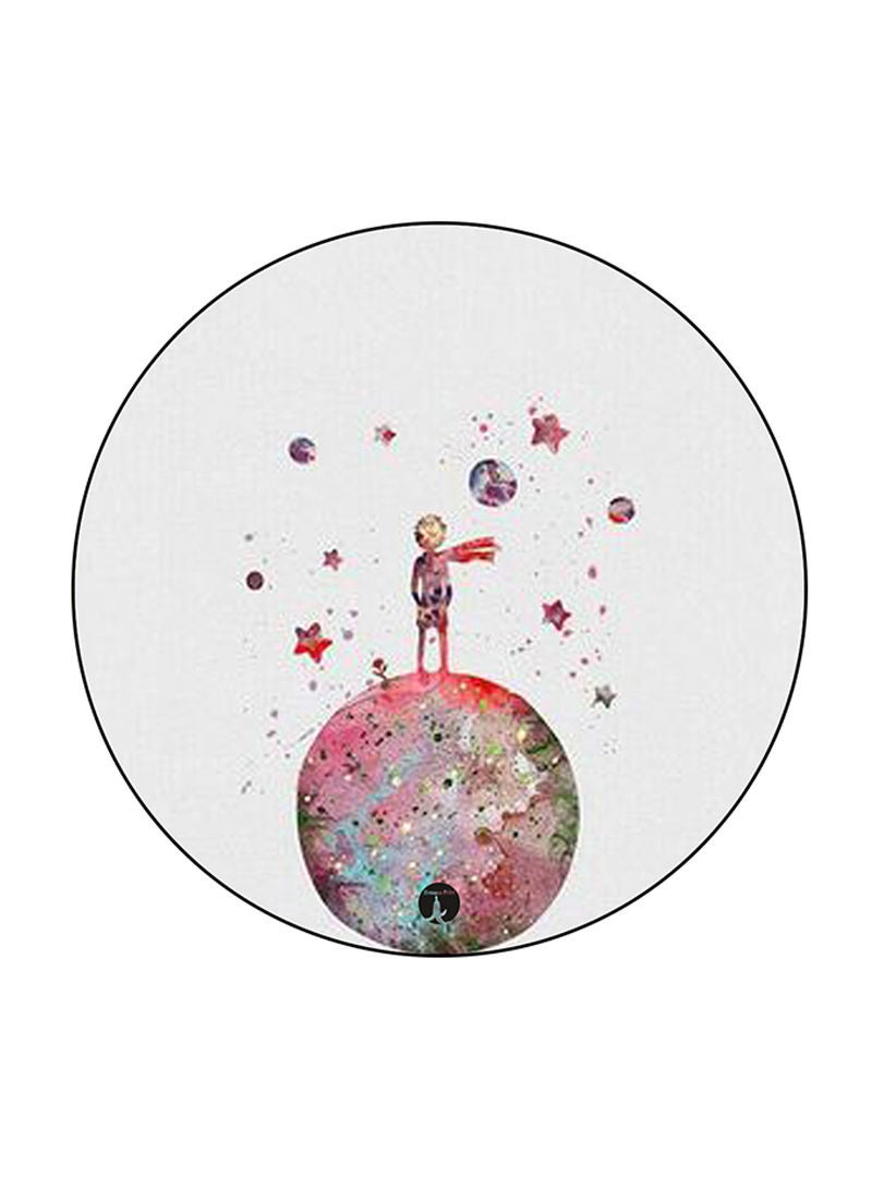 Space Printed Mouse Pad Round  Multicolour