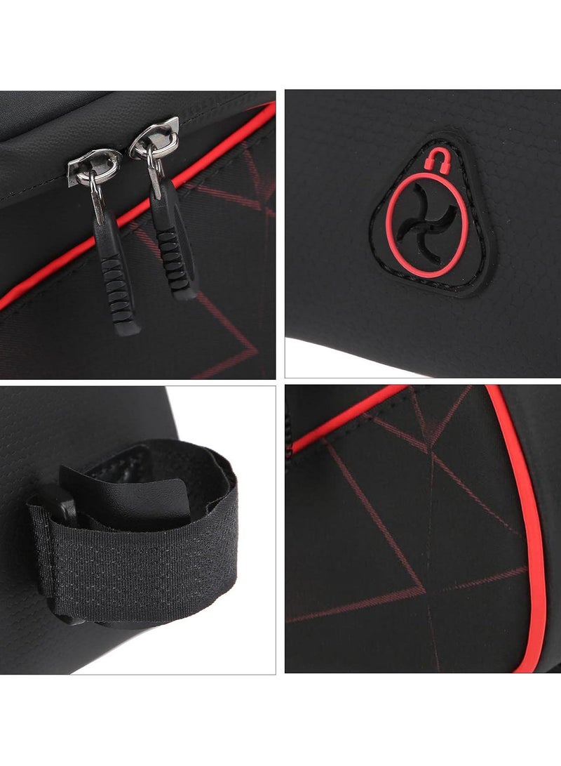 GGOOT Bike Frame Bag, Waterproof Bike Frame Bag Bicycle Cell Phone Holder Bicycle Top Tube Bag Touch Screen Front Frame Bag Black - Image 4