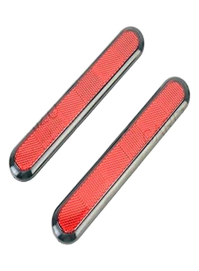 CARIZO Stick-on Rectangular Reflectors - Safety Spoke Reflective Quick Mount Custom Accessories 3M Adhesive Reflector for Cars, Trailer, Motorcycle, Trucks, Boat, Bicycle and Bike (Red, Set of 2) - Image 1