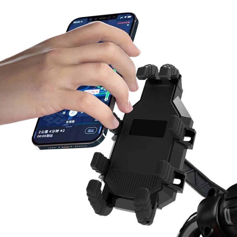 Secure Grip Phone Holder Motorcycle & Bicycle for Riding and Navigation and Octopus Clamp Mount for Universal Fit in Yellow - Image 5