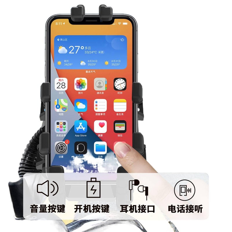 Secure Grip Phone Holder Motorcycle & Bicycle for Riding and Navigation and Octopus Clamp Mount for Universal Fit in Yellow - Image 3
