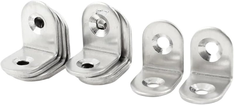 Stainless Steel Corner Brackets 20x20mm 100pcs Round End Angle Bracket For Furniture Shelves Cabinet - Image 2