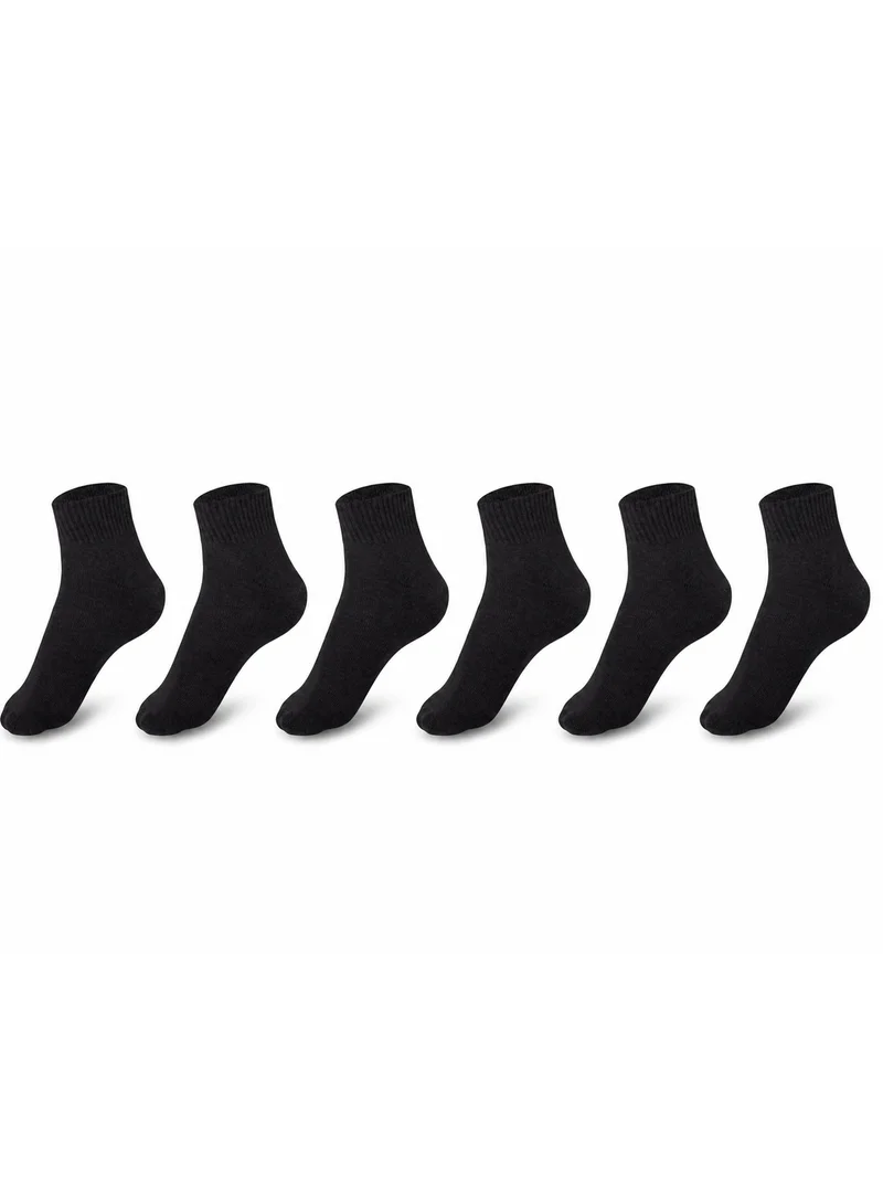 Mens Cotton-blended Ankle length Socks (PACK OF 6) Double cushioned Sole, Ultra-Soft touch, Secure Gentle Grip, Reinforced stitch, Skin Friendly  - BLACK
