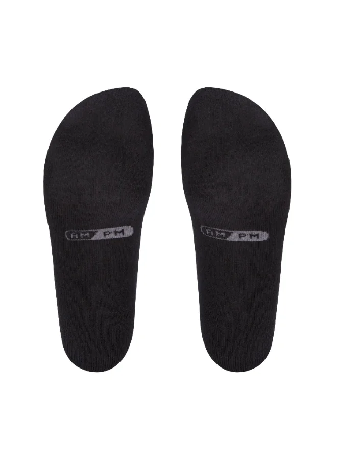 Ampm  Mens Cotton-blended Ankle length Socks (PACK OF 6) Double cushioned Sole, Ultra-Soft touch, Secure Gentle Grip, Reinforced stitch, Skin Friendly  - BLACK  | Best Price UAE