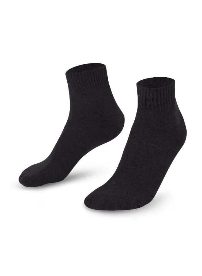 Ampm  Mens Cotton-blended Ankle length Socks (PACK OF 6) Double cushioned Sole, Ultra-Soft touch, Secure Gentle Grip, Reinforced stitch, Skin Friendly  - BLACK  | Best Price UAE