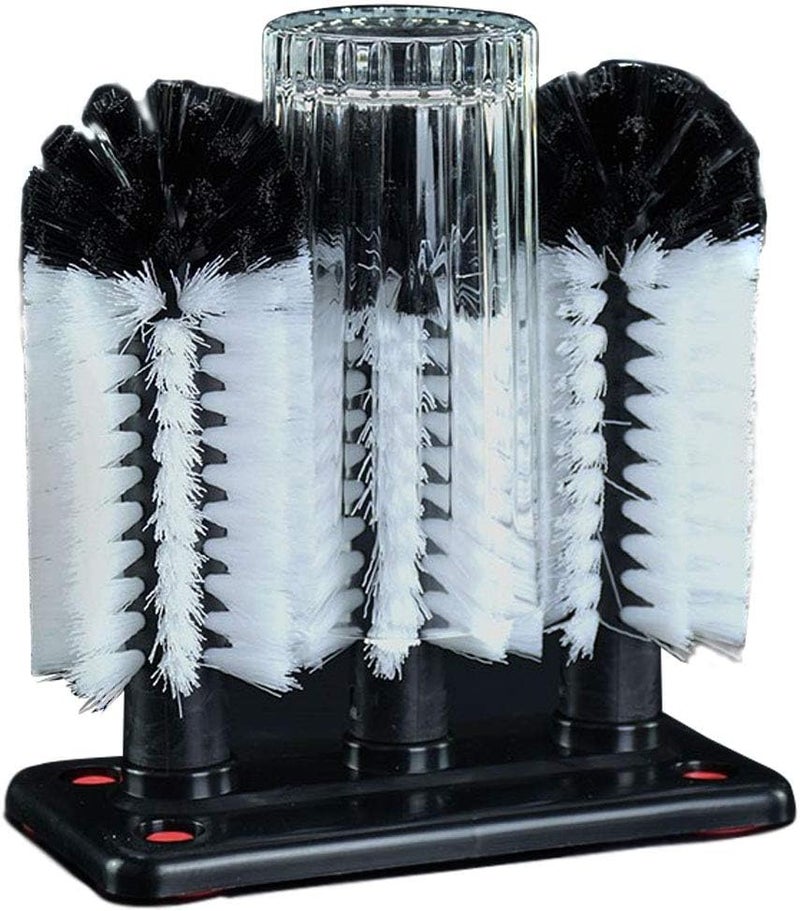 FEENM Water Bottle Cleaning Brush Glass Cup Washer with Suction Base 3 Head Bristle Brush for Beer Cup, Long Leg Cup, Red Wine Glass & More Bar Kitchen Sink Home Tools - Image 5