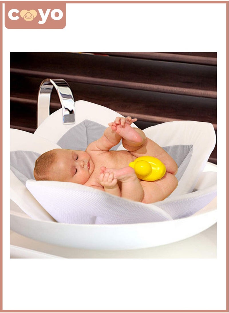 COYO Baby Bath Flower For Infants Warm & Cozy Bamboo Flower Bath Baby will love Blooming Bath Flower Fits Bathtub Sink Supports Newborns Lotus Flower Mat Travel Bag  - Image 3