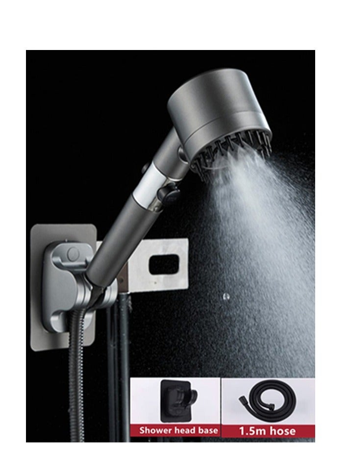 Kutis 1-Set Bathroom Shower Head Set ABS Gun Grey/Black 25x6x2 Centimeter - Image 1