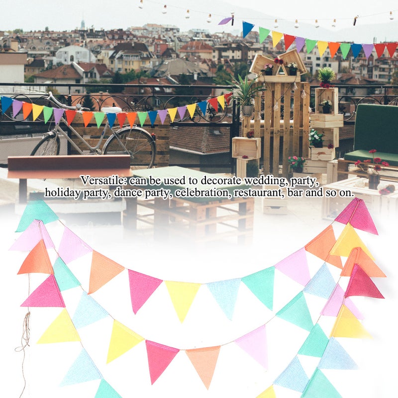 Double Side Colorful Flag Pennants Multicolor Banner Bunting for Celebration(32.81ft 42pcs) - Image 2