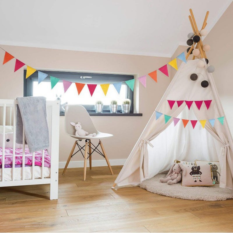 Double Side Colorful Flag Pennants Multicolor Banner Bunting for Celebration(32.81ft 42pcs) - Image 3