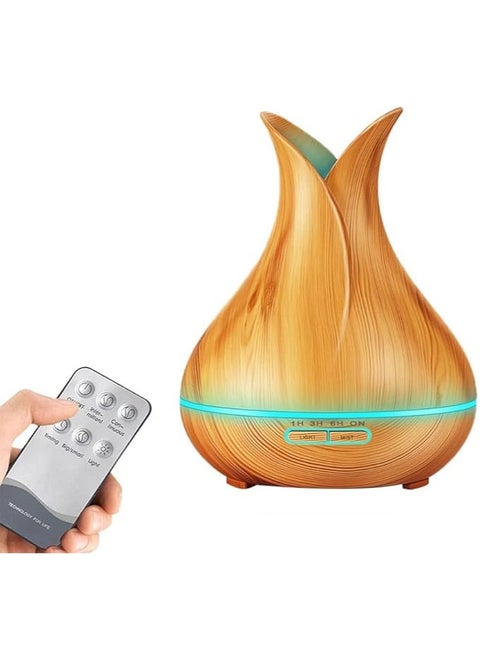 DOMA Aroma Diffuser, 400 ml, Ultrasonic Air Humidifier with 7 LED Colors, Remote Control, and Automatic Shut-off Feature