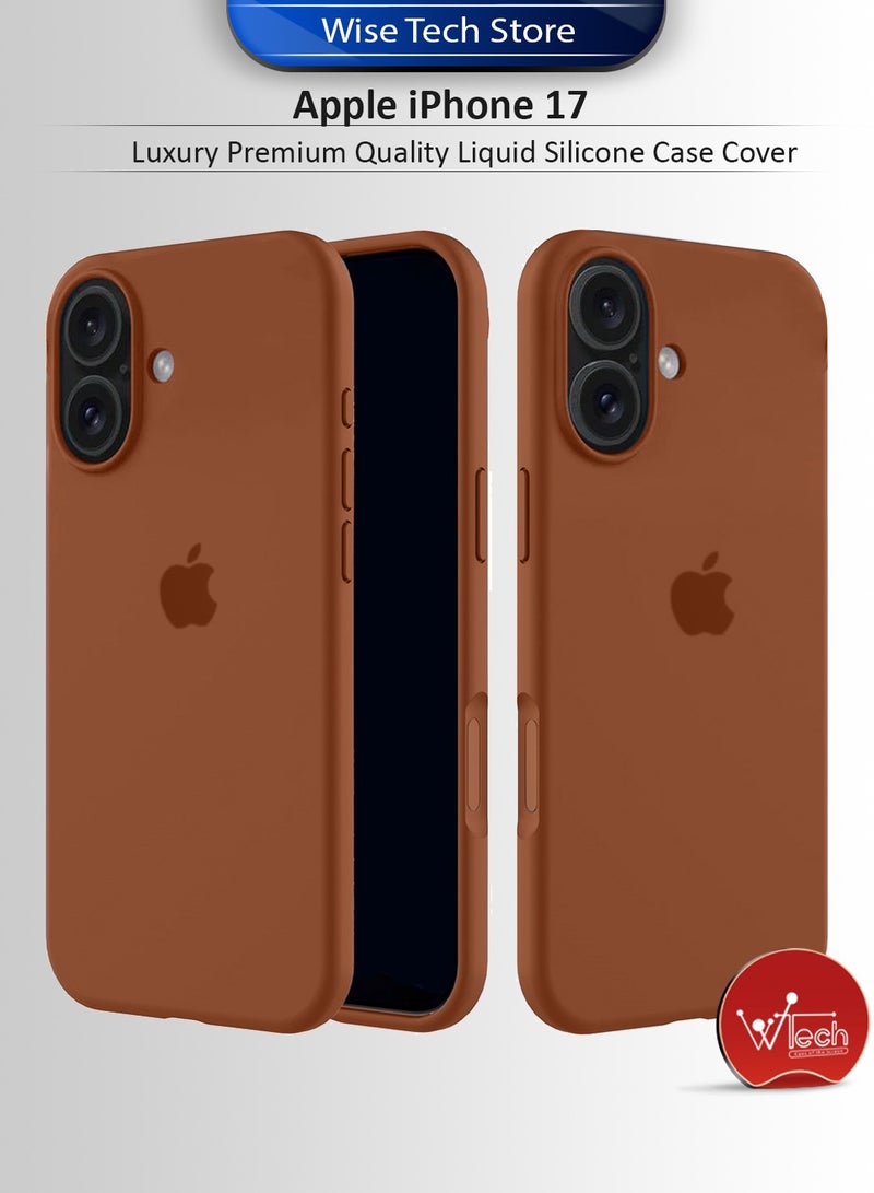 دبليو تيك غطاء سلكوني سائل فاخر من أبل آيفون 17 5G 2025 (MCRPSN) - بني - Image 1