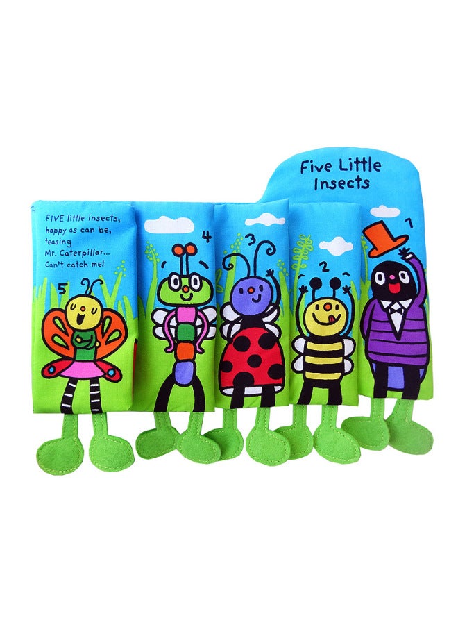 Multi-functional Flower Three-dimensional Cloth Book Baby Puzzle Cloth Book Handle Recognize Color Shape Learn Dressing-Color:Insect Foot Book  - Image 1