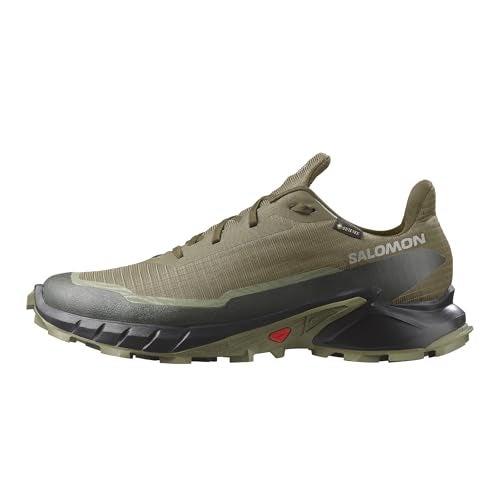 Salomon Men’s Alphacross 5 Gore-Tex, Waterproof Trail Running Shoes - Olive Night/Black/Deep Lichen Green - 8.5 Medium - Image 1