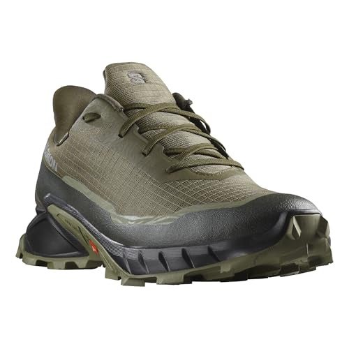 Salomon Men’s Alphacross 5 Gore-Tex, Waterproof Trail Running Shoes - Olive Night/Black/Deep Lichen Green - 8.5 Medium - Image 4