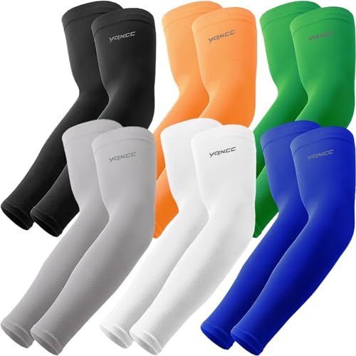 YQXCC 6 Pairs Arm Sleeves for Men Women | UPF 50 Cooling UV Sun Protection | Sports Compression Sleeves - Image 1