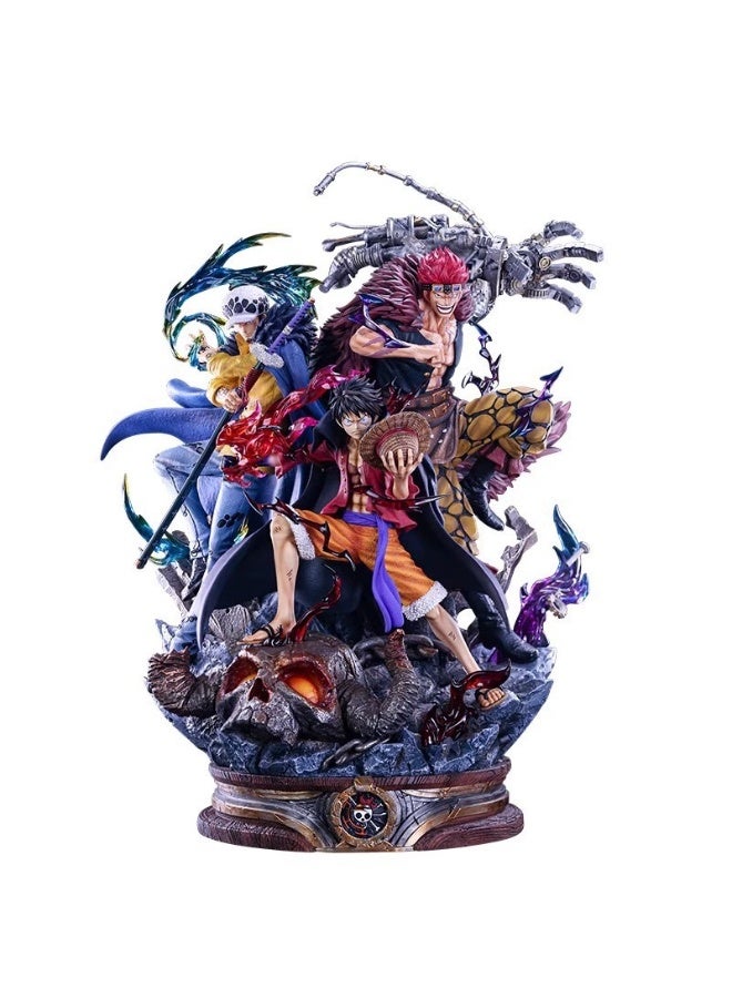 general One Piece Hand-made Three-captain Ghost Island Luffy Kidro desktop decoration Anime hand-made model - Image 1