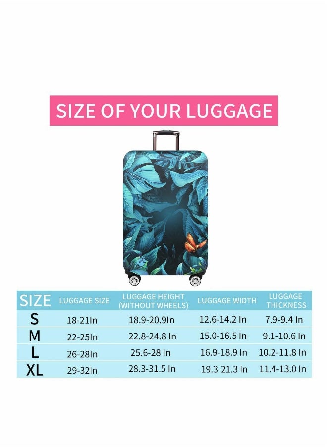 Generic Luggage Cover, Water-Washable Suitcase Cover, Spandex Elastic Anti Scratch Luggage Protective Covers for 22-24 Inch Trolley Case for Business Trip School Daily Usin (Rainforest)  - Image 3
