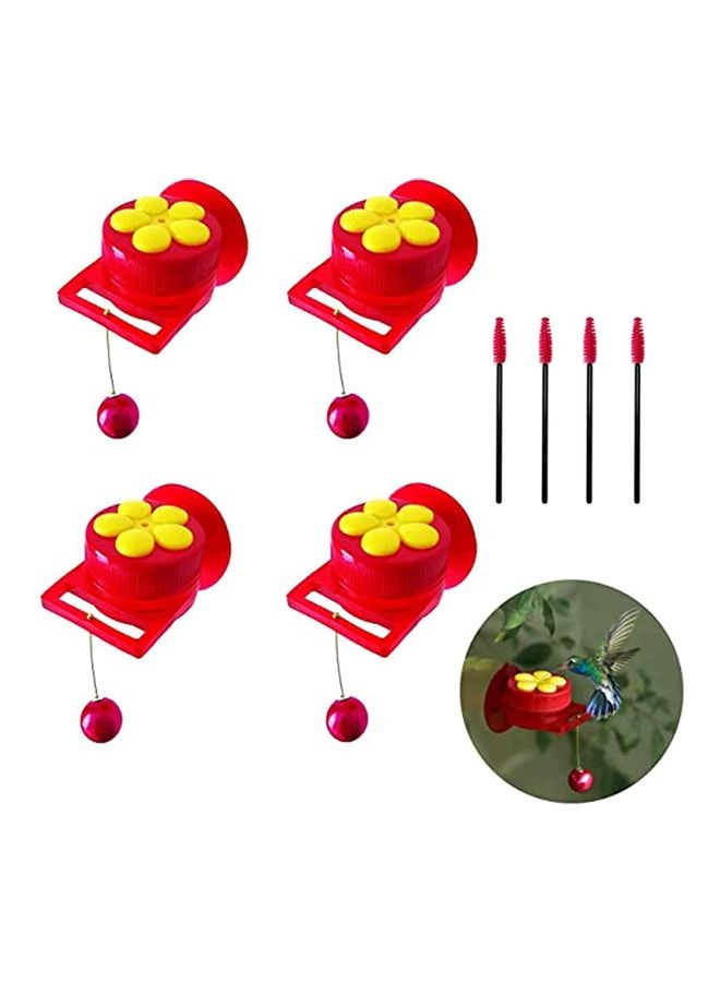 نيبمينينت مجموعة أدوات إطعام الطيور الطنانة بأداة امتصاص للتثبيت على الحائط وعصا من 4 قطع متعدد الألوان - Image 1