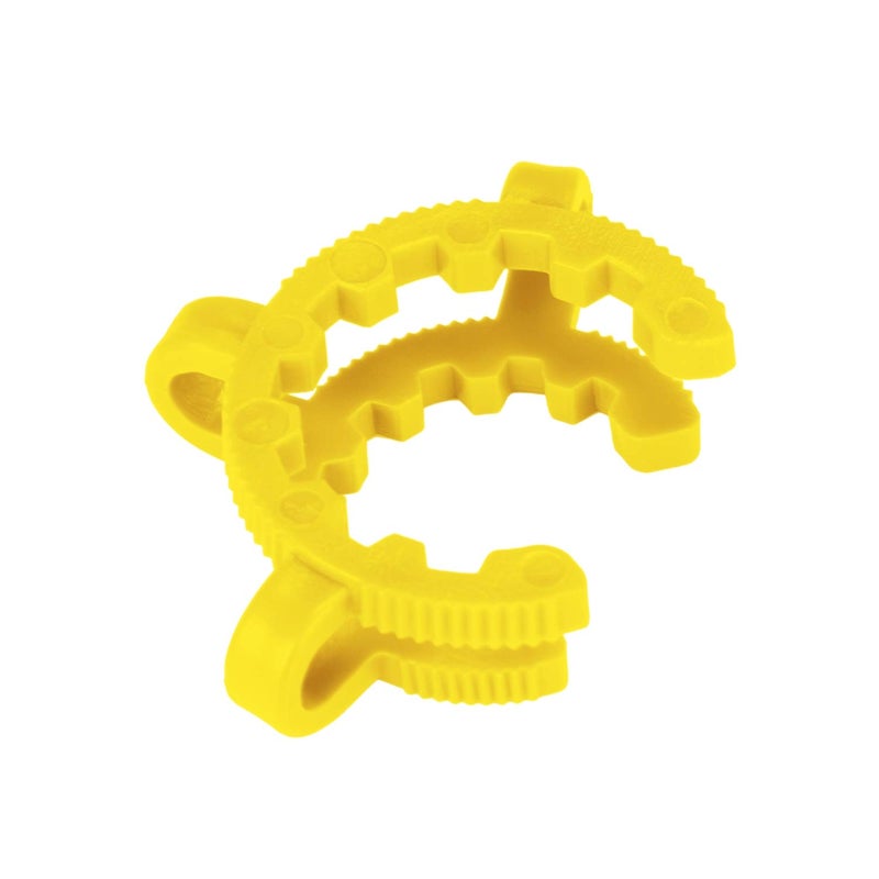 stonylab Plastic Joint Clips, 10 pcs 14mm Lab Keck Clamp #14 Keck Clips for 14/20 Joint Glass Standard Conical Interface Clip Ground Glass Joint Lab Accessory - Yellow - Image 2