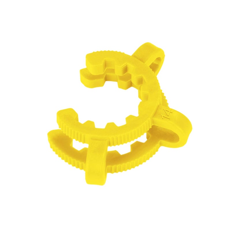 stonylab Plastic Joint Clips, 10 pcs 14mm Lab Keck Clamp #14 Keck Clips for 14/20 Joint Glass Standard Conical Interface Clip Ground Glass Joint Lab Accessory - Yellow - Image 3