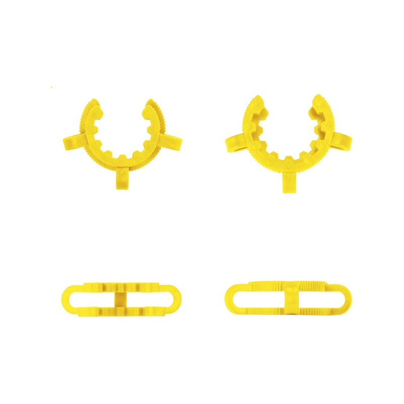 stonylab Plastic Joint Clips, 10 pcs 14mm Lab Keck Clamp #14 Keck Clips for 14/20 Joint Glass Standard Conical Interface Clip Ground Glass Joint Lab Accessory - Yellow - Image 4