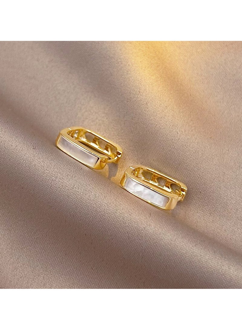 Korean & Japanese Style Shell Earrings: Luxury Metal & Sterling Silver Design, Unique Minimalist Statement Piece - Image 1