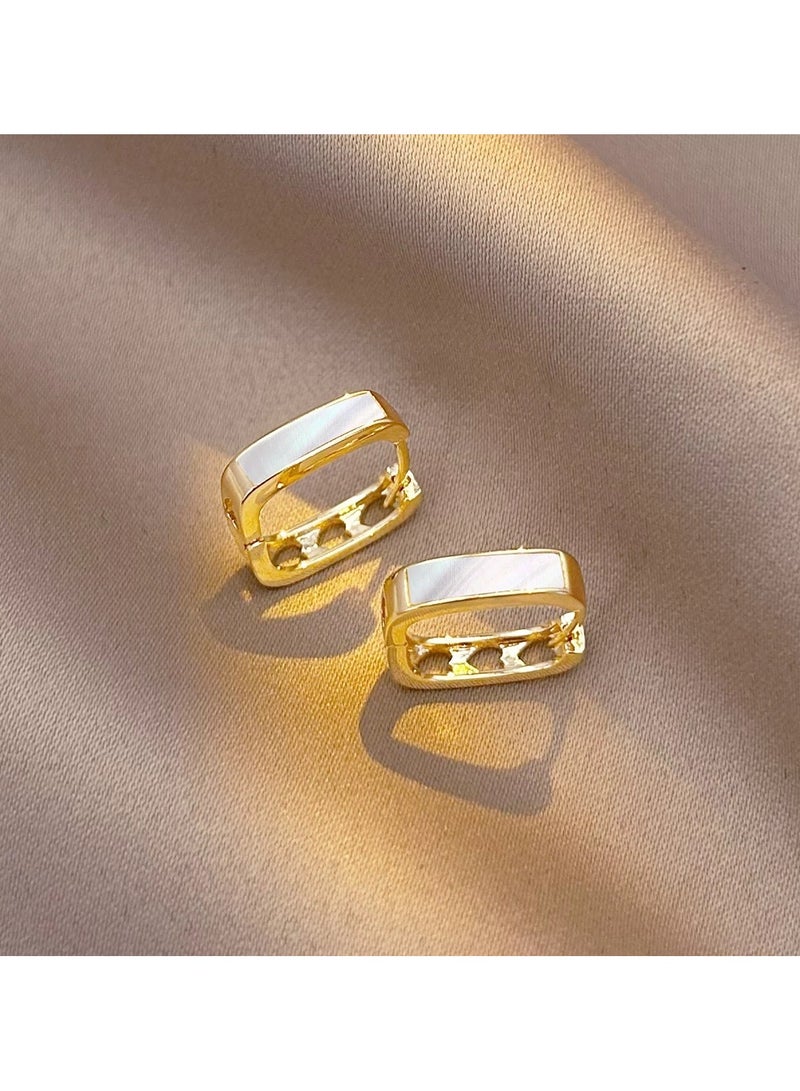 Korean & Japanese Style Shell Earrings: Luxury Metal & Sterling Silver Design, Unique Minimalist Statement Piece - Image 2