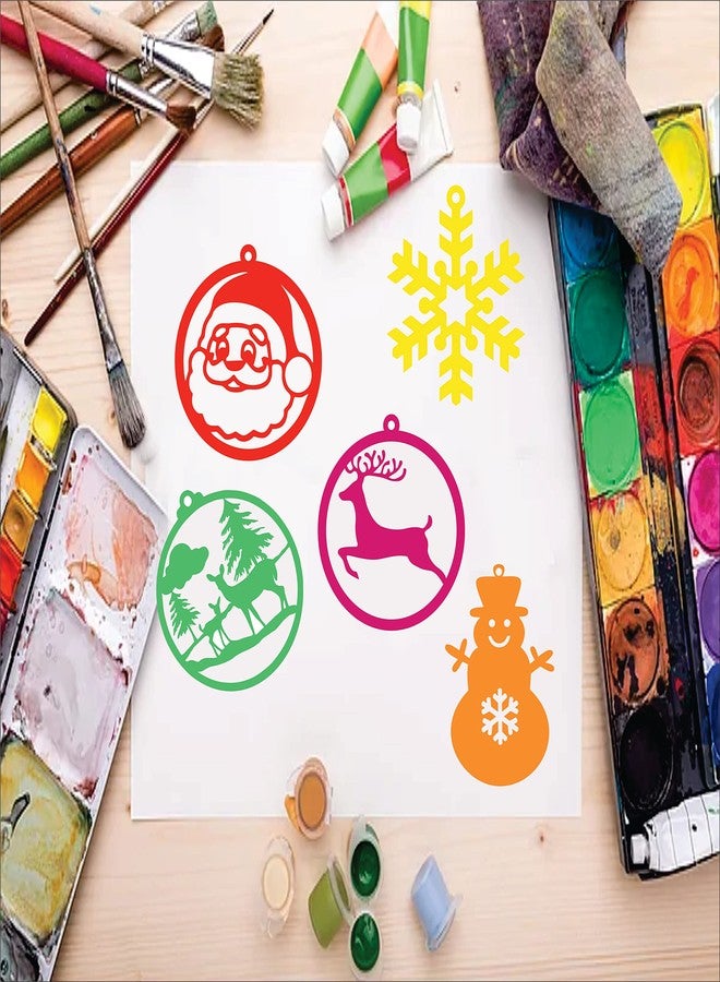 Picrazee DIY 16 Pcs Wooden Christmas Tree Ornaments Set | Paint & Decorate Tree Hanging Craft Kit for Kids & Family | Xmas Decor, Party & Gifting - Image 3