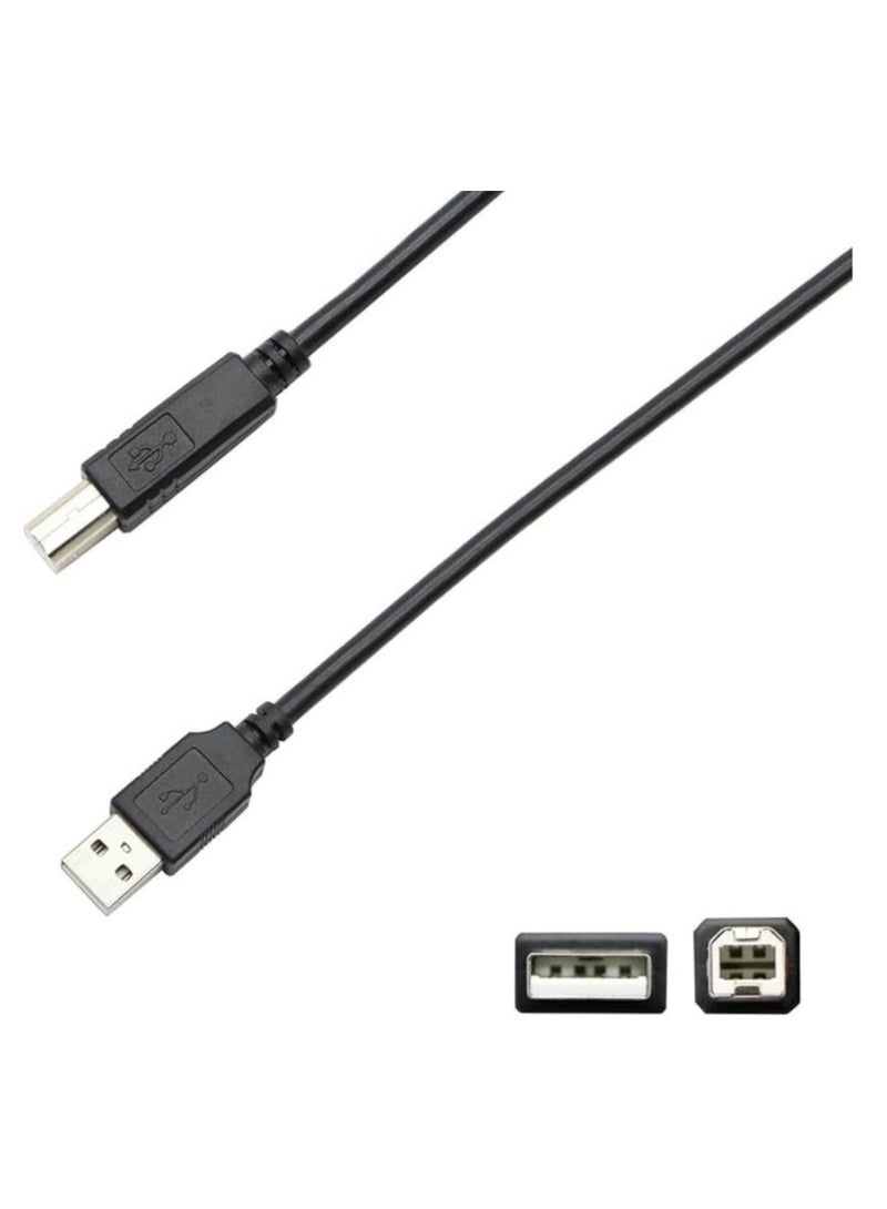 كابل طابعة بمنفذ USB 2.0 Type A إلى ذكر Type B أسود - Image 1