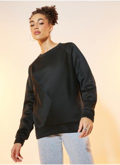 Regular Fit Raglan Sleeves Sweatshirt