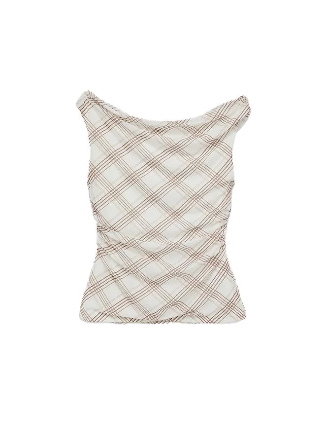 Koton  Plaid Tulle Blouse for Women | Best Price UAE