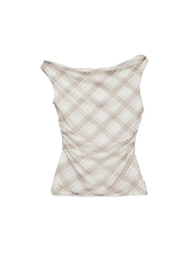 Koton  Plaid Tulle Blouse for Women | Best Price UAE