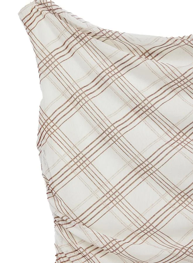 Koton  Plaid Tulle Blouse for Women | Best Price UAE